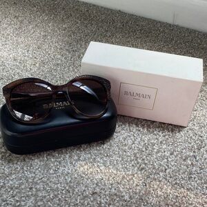 Balmain Brown Tortoiseshell Oversized Sunglasses with Gradient Lenses
